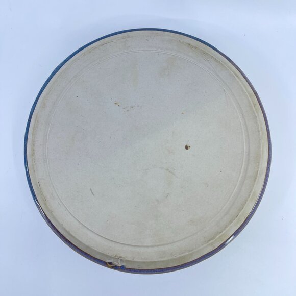 handcrafted studio art pottery ceramic bowl with swirl glaze design 8 5/8" - Picture 6 of 7